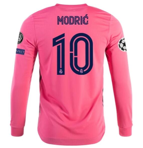 Real Madrid Long Sleeve Away Kit Soccer Jersey LUKA MODRIĆ #10 2020/21